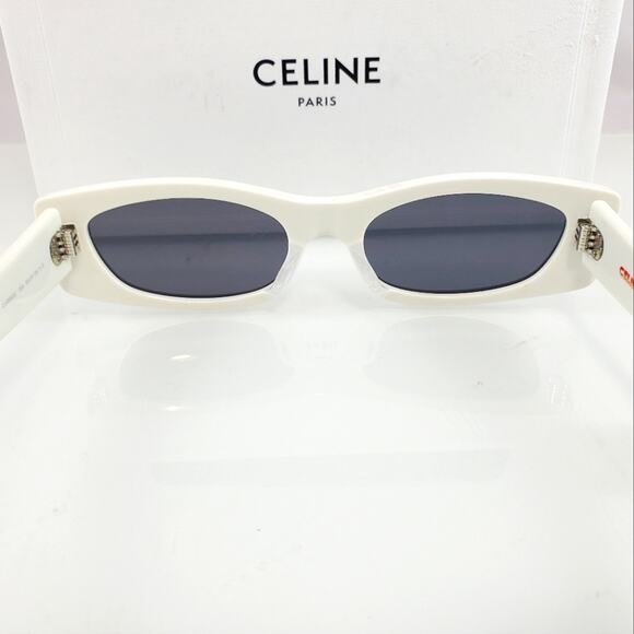 NWT$440 CELINE CL40245U 25A Shiny White 55-19-135 Sunglasses AUTHENTIC main image 13
